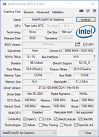 GPU-Z (grafica Intel Iris Xe)