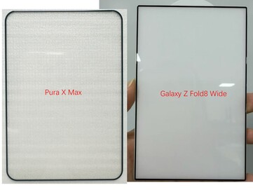 Protezione dello schermo Huawei Pura X Max (a sinistra) vs Galaxy Z Fold 8 Wide (a destra).