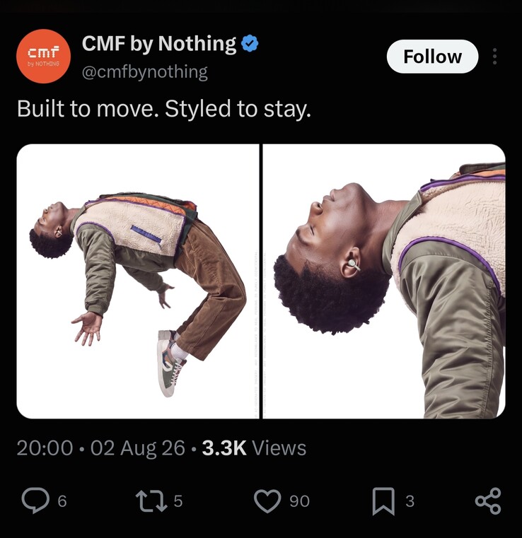 Screenshot tratto da un post su X, ora cancellato, pubblicato da CMF