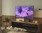 Il Samsung Odyssey Ark può essere ruotato per creare un'esperienza visiva verticale. (Fonte: Samsung)