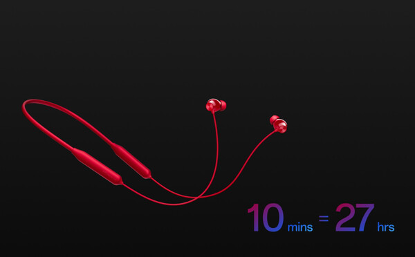 Il OnePlus Bullets Wireless Z3 fornirà 27 ore di utilizzo dopo una carica di 10 minuti. (Fonte: OnePlus)