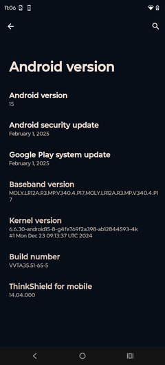 Software del Motorola Moto G15