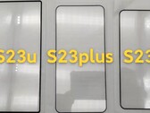  Galaxy S23, Galaxy S23 Plus e Galaxy S23 Ultra, da destra a sinistra. (Fonte: @UniverseIce)