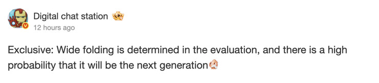 Digital Chat Station afferma che Samsung continua a sviluppare anche uno smartphone 'wide folding'. (Fonte: Digital Chat Station & Weibo)