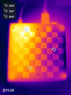 Il NiPoGi AM06 Pro durante lo stress test (in basso)