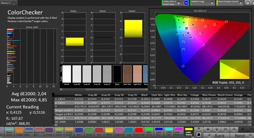 Precisione del colore (spazio colore di destinazione: AdobeRGB; profilo: Standard)