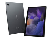 Il Galaxy Tab A8 2021 ha cornici spesse e un display da 10.4 pollici. (Fonte immagine: 91mobiles &amp; @OnLeaks)