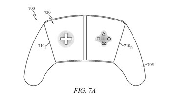 Illustrazione dal brevetto Sony per il potenziale controller PS6 che mostra il layout virtuale
