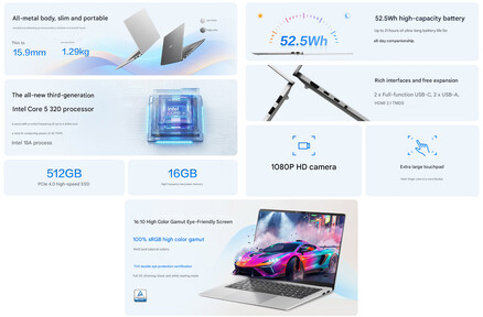 La configurazione del Vivobook 16SE con lo schermo di base