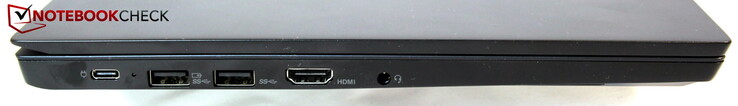 A sinistra: USB-C 3.0, 2x USB-A 3.0, HDMI, audio combo