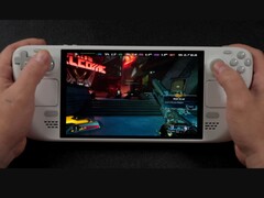 Il gameplay di Borderlands 4 in esecuzione sullo Steam Deck, che mostra una bassa frequenza di fotogrammi sullo schermo mentre viene giocato a mano (Fonte immagine: ETA PRIME via YouTube)