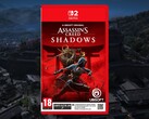 Viene mostrata la grafica della scatola di Assassin's Creed Shadows Switch 2 (Fonte immagine: Auchan, Ubisoft con modifiche)
