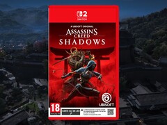 Viene mostrata la grafica della scatola di Assassin&#039;s Creed Shadows Switch 2 (Fonte immagine: Auchan, Ubisoft con modifiche)