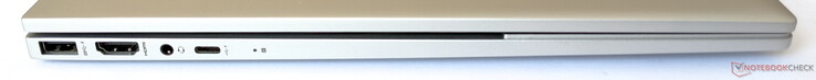 Lato sinistro: 1x USB-A 3.1 Gen1, HDMI, porta combo audio, 1x USB-C (incl. DisplayPort)