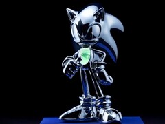 Foto della statuetta DNA dedicata al 35° anniversario di Sonic