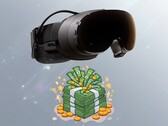 Il logo Valve Steam Frame raffigurato sopra una pila di banconote