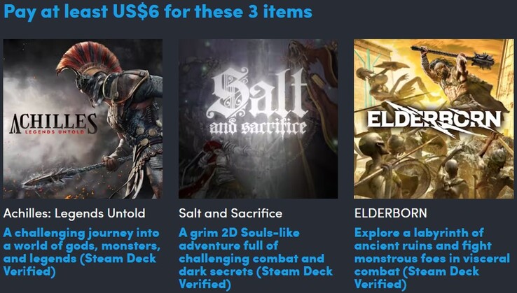 Un'immagine decorativa. Con un pagamento di 6 dollari si ottengono 3 giochi (Fonte: Humble Bundle)