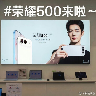 Presunto poster promozionale della serie Honor 500 (Fonte: Tech Headlines su Weibo)