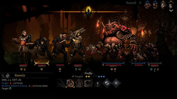 Nella foto, uno screenshot del gameplay di Darkest Dungeon II: Una schermata di gioco di Darkest Dungeon II.