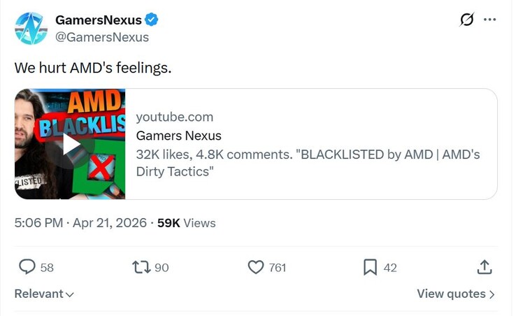 I giocatori Nexus sostengono di aver ferito i sentimenti di AMD.