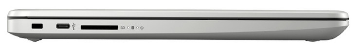 Lato sinistro: Kensington Lock, USB Type-C 3.1 Gen 1, slot per scheda SD