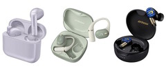 Gli auricolari JVC Kenwood: il modello economico HA-A4T, quello di fascia media HA-NP80T e quello di fascia alta HA-FW5000T (da sinistra a destra).