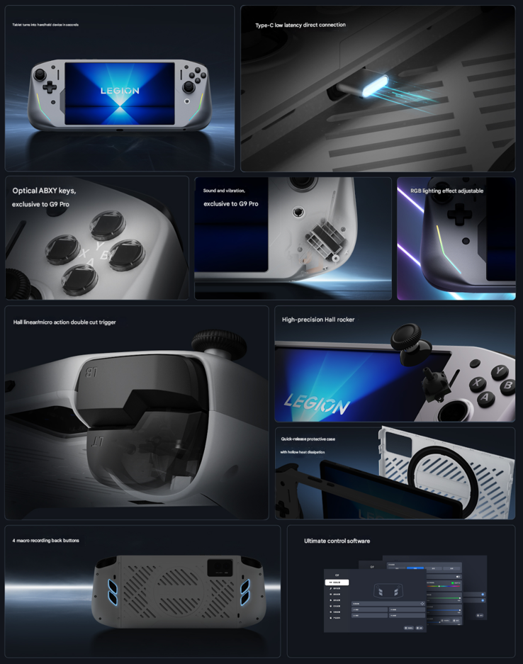 I punti salienti del controller Legion G9 (Fonte: Lenovo - traduzione automatica)