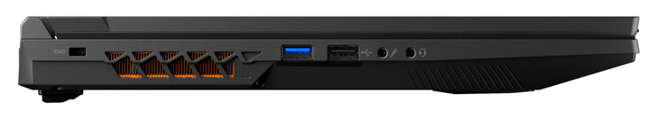 Lato sinistro: slot per il blocco dei cavi, USB 3.2 Gen 1 (USB-A), USB 2.0 (USB-A), ingresso microfono, audio combo
