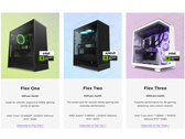 Uno screenshot del programma di abbonamento NZXT Flex PC, che evidenzia i diversi livelli disponibili per i consumatori