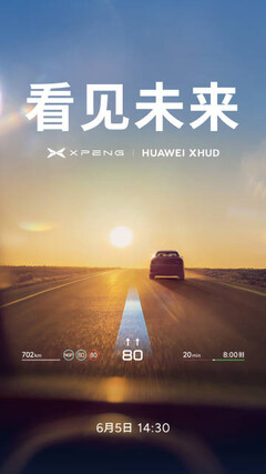 Secondo una recente dichiarazione su Weibo, Huawei e XPeng stanno lavorando insieme su un nuovo HUD a realtà aumentata (Fonte: Weibo).