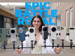 Nella foto i telefoni testati, ad eccezione di Samsung Galaxy S25 Ultra (Fonte immagine: Versus; screenshot modificato)