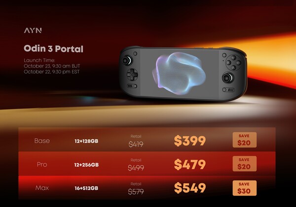 Odin 3 Portal sarà disponibile a un prezzo scontato per i primi acquirenti.