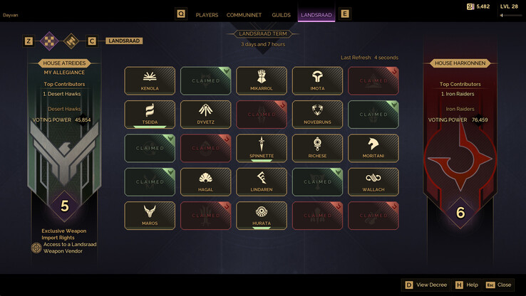 "Le attività che il Landsraad le chiede di fare diventeranno più varie man mano che completeremo il mondo con più contenuti e attività" - Joel Bylos (Fonte immagine : Steam)