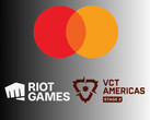 Vengono mostrati i loghi di Mastercard, Riot Games e VCT Americas (Fonte immagine: Mastercard, Riot Games, Valorant Champions Tour Americas YouTube con modifiche)