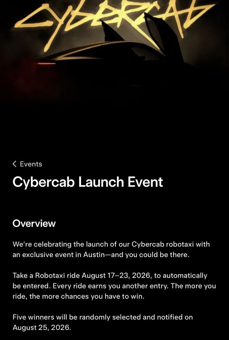 Teaser dell’evento di lancio di Cybercab