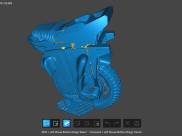 Modello 3D scansionato utilizzando le modalità linea trasversale e linea parallela