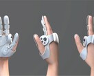 Il prototipo di guanto copre parzialmente la mano, concentrandosi sulla superficie delle dita (Immagine per gentile concessione di Sharp)