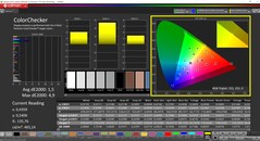 CalMAN ColorChecker (profilo: Default, spazio colore di destinazione: P3)