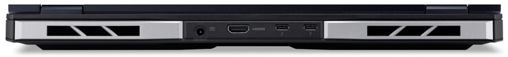 Retro: porta di alimentazione, HDMI 2.1, 2x Thunderbolt 4 (USB-C; Power Delivery, DisplayPort)