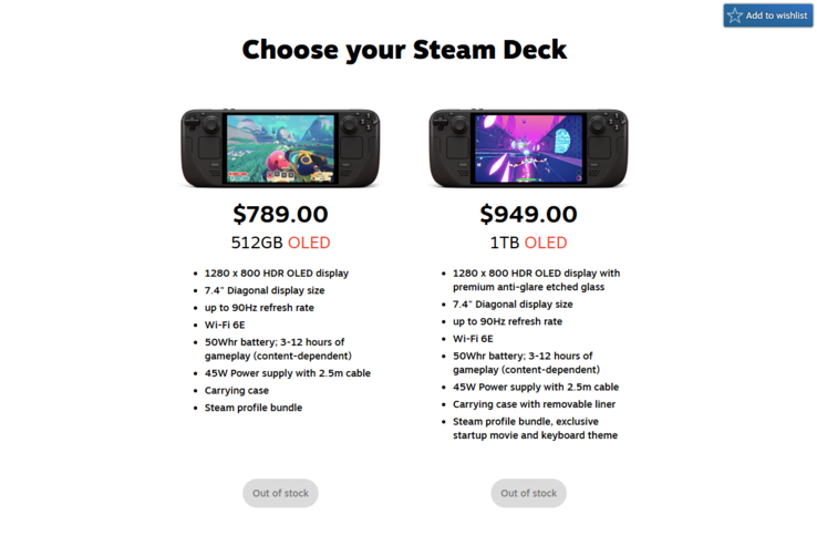 Entrambi gli OLED Steam Deck sono ora esauriti.