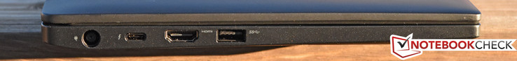 Lato Sinistro: porta ricarica, Thunderbolt, HDMI, USB 3.0