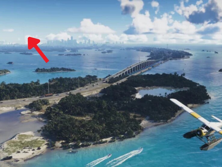 La torre è più facile da individuare nel trailer, ma lo screenshot successivo conferma che è effettivamente presente nel gioco.