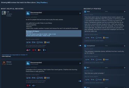 Mostrate le recensioni Steam di Call of Duty: Modern Warfare 4