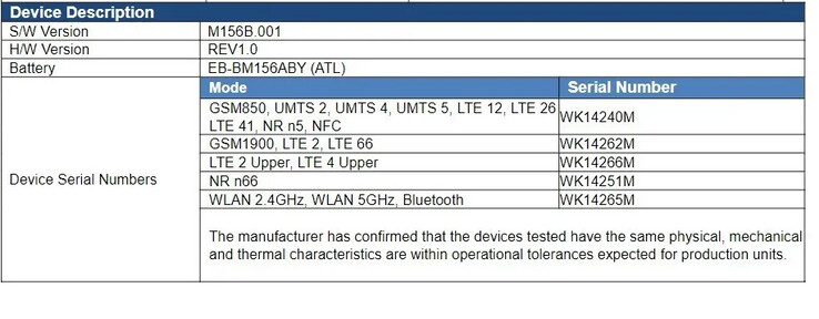 La batteria di Galaxy M15 5G...(Fonte: FCC)