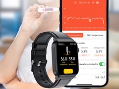 Lo smartwatch E500 è indicato come dotato di sensori di glucosio e temperatura corporea. (Fonte: AliExpress)