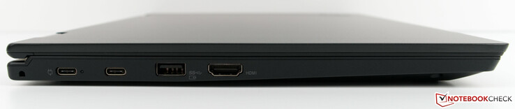 A sinistra: 2 x USB 3.1 Gen1 Type-C, USB 3.1 Type-A, HDMI 1.4b