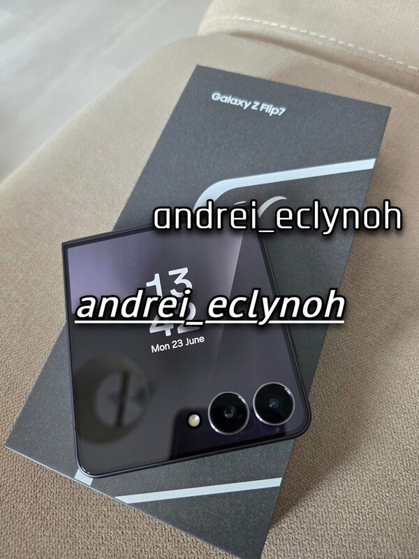 Qualcuno sta festeggiando il suo nuovo Samsung Galaxy Z Flip7 un po' troppo presto. (Fonte immagine: andrei_eclynoh)