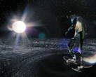 Nella foto - un fermo immagine dal trailer di Skate Story che mostra la luna e lo skater. (Fonte: Steam)