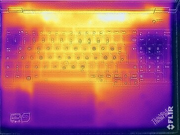 Temperature di superficie durante il test di stress (in alto)