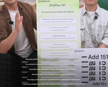 Uno screenshot della sessione di presentazione dal vivo di OnePlus 15T (tradotto meccanicamente)